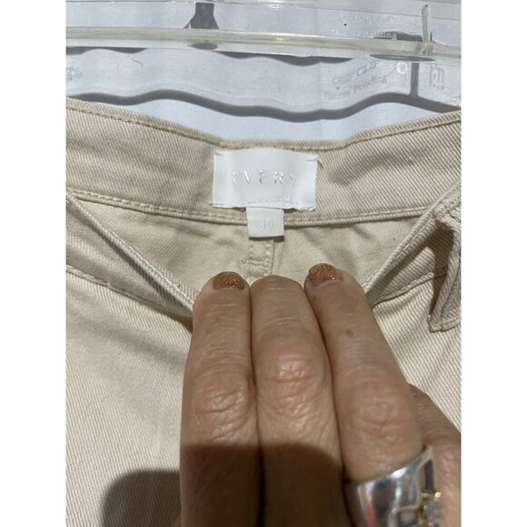 Ivory Womens Beige Cotton Blend Straight-Leg Pants Size m - Picture 5 of 5